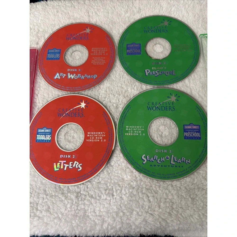 Sesame Street Elmo's Preschool & Toddlers Deluxe 4 PC CD ROM HTF Creative Wonder